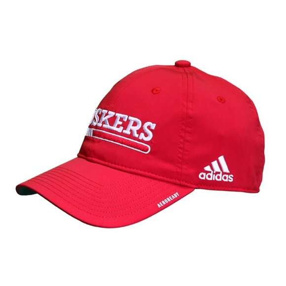 Adidas Huskers Red Adjustable Hat Men’s College Baseball Cap Nebraska Coaches - Picture 4 of 10